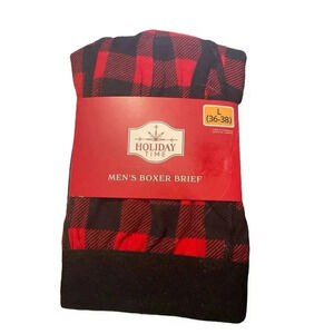 HOLIDAY TIME MEN'S BOXER BRIEF L(36-38) RED AND BLACK CHECK